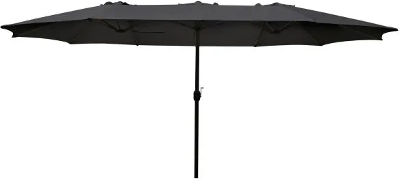 Twin parasol mørkegrå 220x400cm